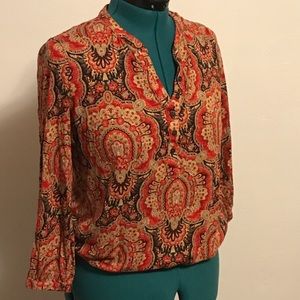 Boho Red Paisley Pattern Top by LuckyBrand